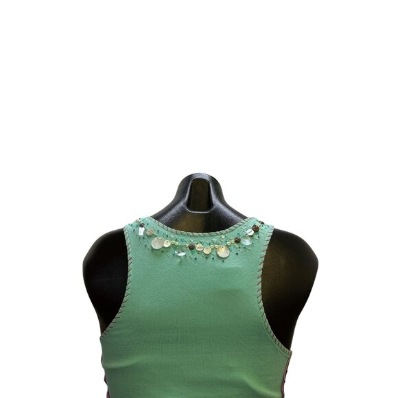 NWT A Common Thread Seafoam Green Sleeveless Dress w/Sequin & Shell Embellishmen - Picture 6 of 8